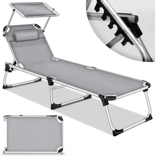 tillvex Sonnenliege 200 x 70 x 30 cm Grau