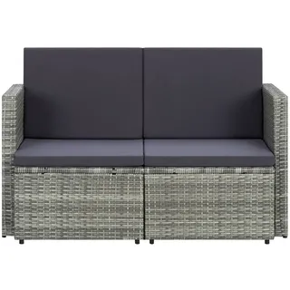vidaXL Gartensofa mit Auflagen grau 45783