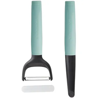 KitchenAid KQ355OHAQA Universal Sparschäler Set, Kunststoff, Aqua Sky