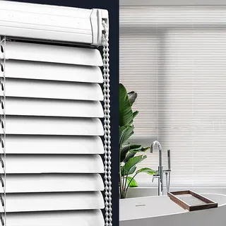 tow000ack Jalousie Aluminiumjalousie,Weiß 25mm Alu Lamellen,Lichtfilternde Fensterjalousie,Sichtschutz,Jalousette Horizontale für Tür Fenster Innen Außen,Anpassbar,Breite × Höhe (80cm x 200cm)