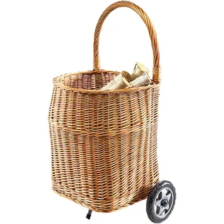 Kobolo Kaminholzwagen Vollweide mit Rollen und Griff braun