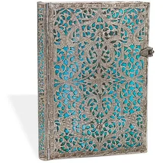 Hardcover Notizbuch Maya Blau, Midi, Liniert