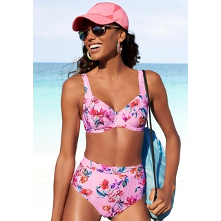 Bügel-Bikini-Top SUNSEEKER "Modern" Gr. 40, Cup F, rosa (rosa, bedruckt) Damen Bikini-Oberteile Ocean Blue