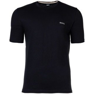 BOSS Herren T-Shirt - Rundhals, Mix & Match, Baumwoll Stretch, Logo Schwarz XL