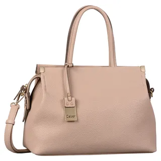 Shopper GABOR "Gela" Gr. B/H/T: 35 cm x 24 cm x 13,5 cm, rosa Damen Taschen Handgepäck genarbtes Lederimitat mit schmückenden Metallecken, hochwertiges Logo