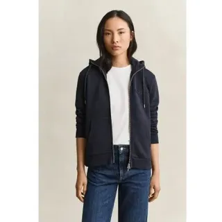 Gant für Damen. 4202588 Kapuzensweatshirt mit Reißverschluss Tonal Shield marineblau (S), Lässig, Baumwolle