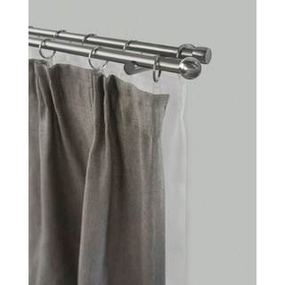 GARESA Gardinenstange KUGEL, Ø 16 mm, 2-läufig, Wunschmaßlänge, mit Bohren, verschraubt, Aluminium, Metall, Vorhanggarnitur, verlängerbar, Kugel, edelstahl optik, mit Ringe silberfarben Ø 16 mm x 350 cm