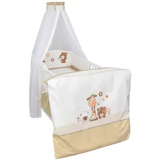 Baby-Delux Babybettwäsche Baby Bettwäsche Set 4-Tlg. Nestchen Chiffonhimmel, Baumwolle, 4 teilig, Bettset für Babybetten 140x70 & 120x60 verschiedene Designs weiß