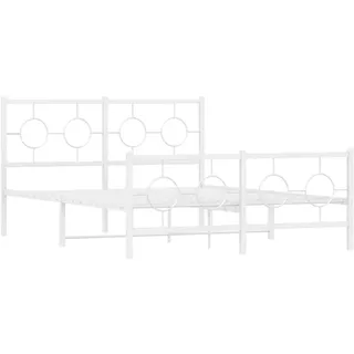 vidaXL Bettgestell 140 x 200 cm Weiß