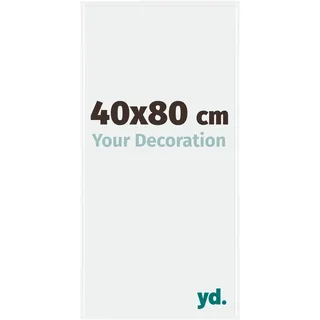 Your Decoration - Bilderrahmen 40x80 cm - Weiß Hochglanz - Bilderrahmen aus Kunststoff mit Acrylglas - Antireflex - 40x80 Rahmen - Evry
