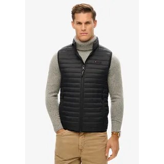 Steppweste SUPERDRY "FUJI LITE GILET", Herren, Gr. XXXL, schwarz (jet schwarz), Web, Obermaterial: 100% Nylon, unifarben, modisch, slim fit, Westen