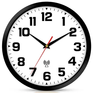 Wanduhr Funk Lautlos Funkuhr Wand Schwarz Modern Funkwanduhr Geräuschlos