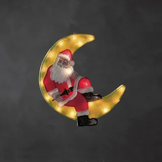 Konstsmide LED Fensterbild Weihnachtsmann im Mond 36x39 cm Warmweiß