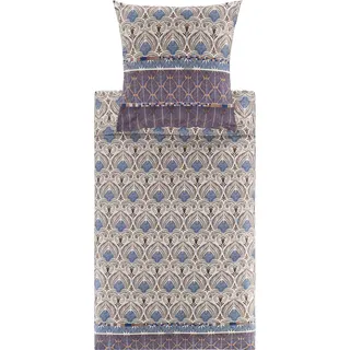 Bassetti Bettwäsche Nairobi Feinsatin braun-blau Größe 1x 135x200 cm + 1x 80x80 cm