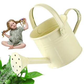 Wedhapy Gießkanne für Kleinkinder kleine Gießkanne 7,1 x 11,9 cm Kinder-Gießkanne mit Griff rostfreie Metall-Gießkanne tragbare Gießkanne für den Innenbereich für den Garten Beige