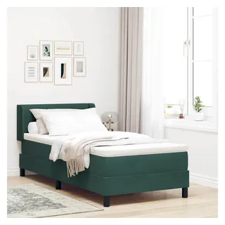 vidaXL Boxspringbett 90 x 190 cm Dunkelgrün