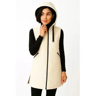Steppweste LPO "Mascho", Damen, Gr. 44L, beige (whisper weiß), Web, 100% Polyester, regular fit hüftbedeckend, Westen Steppweste, Wendeweste