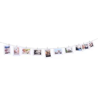 10 Retro-fotorahmen Aus Kraftpapier, 18 Cm (7 Zoll), Mit Schnur Und Klammern (weiß) - Weiß
