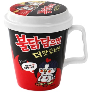 FQQF ZEN Buldak Hot Chicken Flavor(Samyang) Noodle Bowls Set w/cover (Small(black))