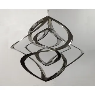 Windspiel doppel Hurrikan Metall Edelstahl Windrad Mobile Klangspiel Deko Figur