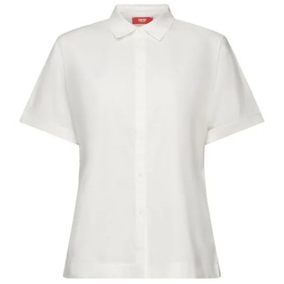 Esprit Collection Kurzarmbluse Kurzärmliges Hemd aus Baumwoll-Popeline weiß S