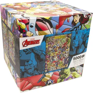 AQUARIUS Avengers 60th Anniversary 5000 Teile Puzzle (5000 Teile Puzzle) – blendfrei – präzise Passform – Offiziell lizenzierte Marvel-Merchandise-Artikel und Sammlerstücke – 140 x 107 cm
