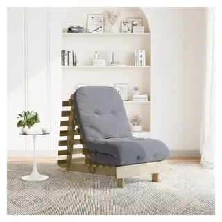 vidaXL Futon Schlafsofa mit Matratze 60x206x11 Kiefernholz Imprägniert