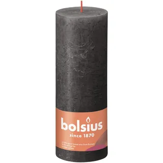 Bolsius Rustik Stumpenkerze 19 x 6,8 cm stürmisches grau
