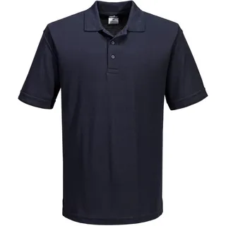 Portwest B210 Herren Naples Polo-Shirt Verstärkter Kragen Baumwolle Kurzarm | Marine, 2XL, UPF 50+, 65% Polyester, Rippkragen und Bündchen, Piqué-Strick, Doppelnaht, Business