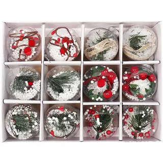 12 Wiederverwendbare, Dekorative Christbaumkugeln Aus Kunststoff, Diy-ornamente Zum Befüllen Mit Süßigkeiten, Fotos Und Miniaturen, 12er-set