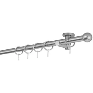 ONDECO Vorhangstange Ball 1-läufig Ø 20 mm 260 cm Edelstahl-Optik