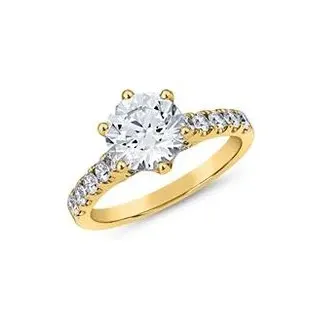 Gravierbarer Verlobungsring aus Gelbgold mit Diamanten