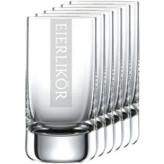 Miriquidi Eierlikörgläser 6er Set Serie COOLGLAS EIERLIKÖR | 5cl Schott Glas | Spülmaschinenfest durch Lasergravur| Gläser für Eierlikör 6 Stück
