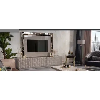 JV Möbel TV-Wand Lowboard 49 cm x 58 cm x 243 cm Beige Holz