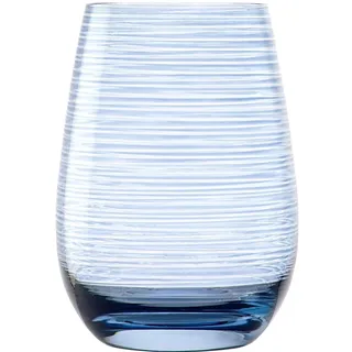 Stölzle Lausitz Wassergläser Twister Blaugrau 6er-Set 465 ml – Allroundgläser für Wasser, Saft & Cocktails – Hochwertige Trinkgläser aus bleifreiem Kristallglas – Spülmaschinengeeignet & stoßfest