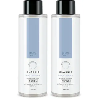 ipuro Classic Raumduft Nachfüllflasche BALANCE 240ml | Raumerfrischer mit maritimen Noten, Orange & Bergamotte, Wasserlilie & weißem Tee | Nachfüller für Diffuser mit Stäbchen | Lufterfrischer Refill