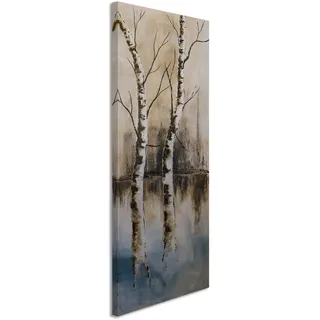 Feeby Bilder Baum XXL 60x150 cm 1 Teilig Wohnzimmer Schlafzimmer Büro Flur Küche Wandbilder Leinwandbilder Modern Bild auf Leinwand Wanddekoration Design Natur Braun