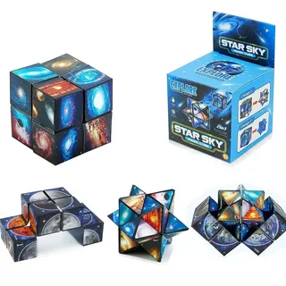 3D Puzzle Cube, Speed Cube,2 in 1 Zauberwürfel, Sternenklarer Himmel Infinity-Würfel, 3D-Puzzle-Würfel, für Kinder und Erwachsene Stressabbau Spielzeug, Lernspiel Geschenke (Star Sky)
