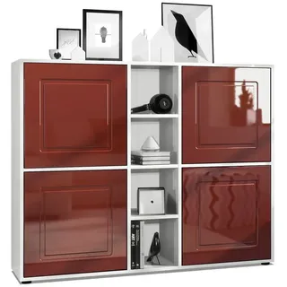 Möbelhandel Klipenstein Highboard NOAH V3, Kommode Schrank Landhaus, Korpus Weiß matt