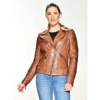 Lederjacke MAZE "Colbynord", Damen, Gr. XXL, braun (cognac), Obermaterial: 100% Ziegenleder. Futter: 100% Baumwolle. Ärmelfutter: 100% Polyester, Jacken