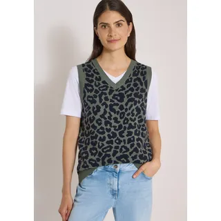 Cecil Pullunder mit V-Neck und Leo-Muster Grün L