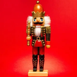 SIKORA NK-H Deko Nussknacker Figur aus Holz Verschiedene Motive 2 Größen, Größe:Höhe ca. 34 cm, Farbe/Modell:H03 König