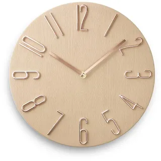Fapugh - 30 Cm Wanduhr, Geräuschlos, Kein Ticken, Modernes Design, Präzise Dekorative Uhr Für Zuhause, Büro, Schule, Küche, Schlafzimmer, Wohnzimmer (beige)