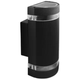 masterLED Wandleuchte Außen Aluminium 2-flammig IP54 inkl. GU10 schwarz