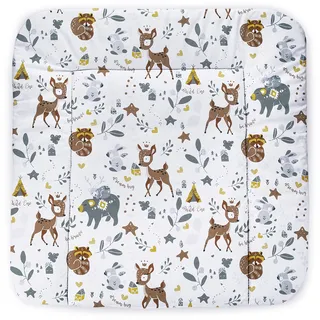 Balbina® Wickelunterlage Wasserdicht Wickeltischauflage Wickelauflage baumwolle 70x70 cm Wald Familie