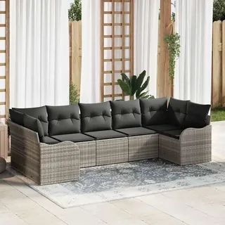 vidaXL Garten-Sofa-Set 7-tlg. hellgrau