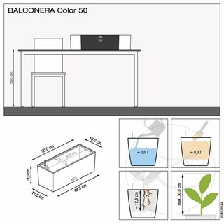 Lechuza Balkonkasten Balconera Color 50 cm, weiß