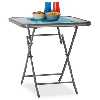 Relaxdays STRUK Bistrotisch 70 x 70 x 11 cm grau