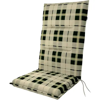 Doppler / Hochlehner Spot / 4er-Set/Gartenstuhlauflage/Hochlehner/Beige Kariert/ca. 119 x 48 x 5 cm