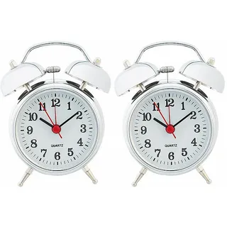 PEARL Wecker Retro: 2er-Set nostalgische Retro-Glockenwecker mit Quarzlaufwerk